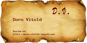 Dorn Vitold névjegykártya